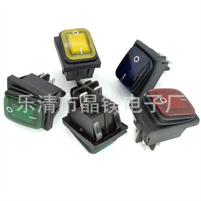 KCD4连体防水船型开 4脚2档带灯翘板开关 蒸煮炉开水桶机电源开关图4