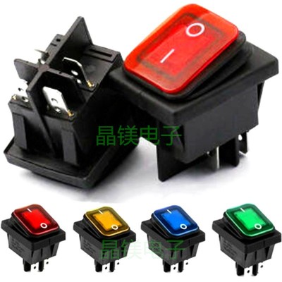 KCD4连体防水船型开 4脚2档带灯翘板开关 蒸煮炉开水桶机电源开关图2