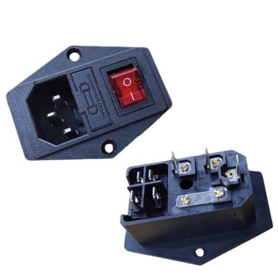 AC插座AC-01A三合一螺丝孔固定带开关保险丝品字插座AC电源插座图4