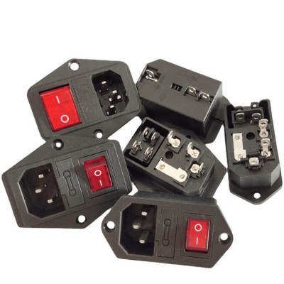 AC插座AC-01A三合一螺丝孔固定带开关保险丝品字插座AC电源插座图5