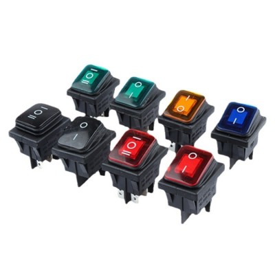 船型开关KCD4连体防水六脚三档带灯/不带灯透明盖电源翘板开关图5