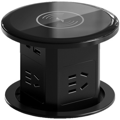 国际电工桌面升降插座嵌入式无线充电带USB家用电源插排隐藏岛台图4