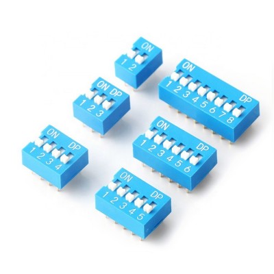 拨码开关2.54mm间距1/2/3/4/5/6/7/8/9/10位红色蓝色直插平 拨DIP图3