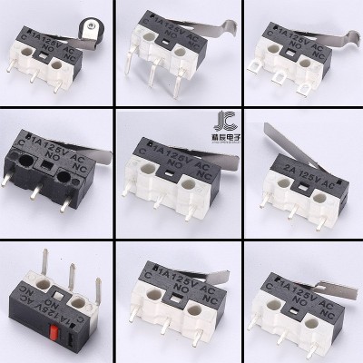 微动开关 鼠标带滚轮左右弯脚按键 2A125V 微型按键行程点动开关图2