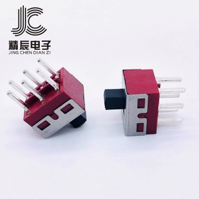 SS22D10G5红色 六脚两档插件立式 大电流滑动 拨动开关ss-22d10图4