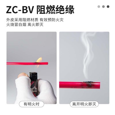 BV硬线阻燃铜芯电线单芯单股导线家装电工线家装暗线工程可用多色图2