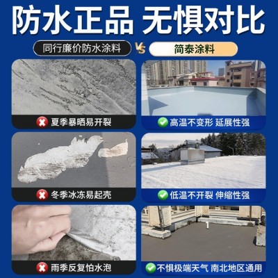 定制聚氨酯防水涂料屋顶地面外墙大面积补漏涂料材料裂缝用防水漆图3