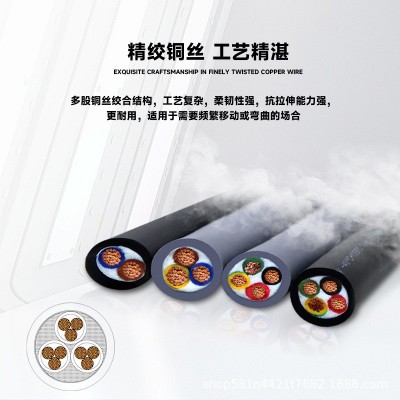国标高柔性电缆线信号线2/3/4/5/6/10/12/16/20/24芯 trvv拖链电缆图4