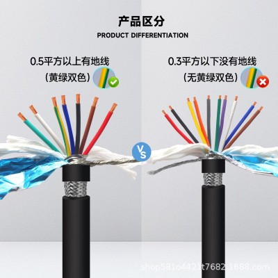 国标纯铜高柔拖链电缆信号线6/7/8/10/12/14/16芯trv vp拖链屏蔽线图3