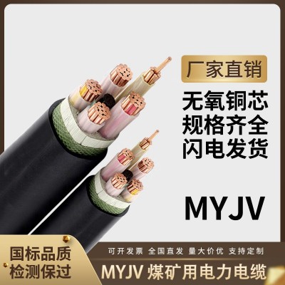 铜芯煤矿用电力电缆MYJV22-0.6/1kv保检测4*25三相四线3*50铠装