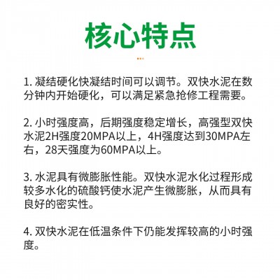 批发双快水泥快干快硬微膨胀硫铝酸盐白水泥图2