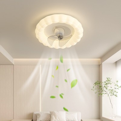 北欧卧室风扇灯2025年新款奶油风灯具儿童房间现代简约主卧吸顶灯图3