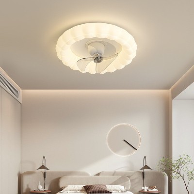 北欧卧室风扇灯2025年新款奶油风灯具儿童房间现代简约主卧吸顶灯图2