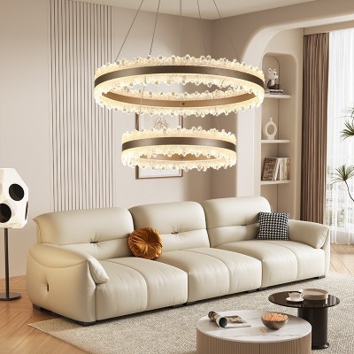 全光谱客厅吊灯意式轻奢圆环led大厅主灯设计师样板房卧室餐厅灯图3