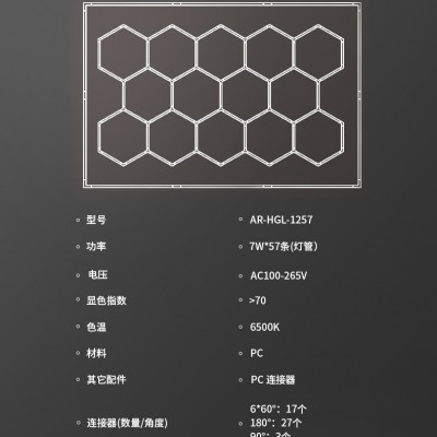 LED车库灯汽车美容洗车灯4S店修理厂专用商用店铺健身拼接氛围灯图5