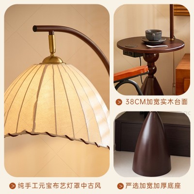 侘寂风落地灯客厅沙发旁卧室床头灯创意带茶几中古氛围灯立式台灯图4