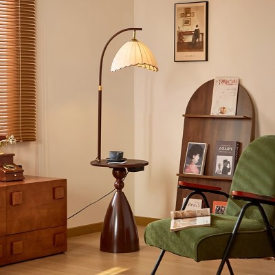 侘寂风落地灯客厅沙发旁卧室床头灯创意带茶几中古氛围灯立式台灯图5