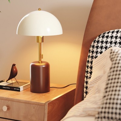 中古风台灯卧室书房客厅边几复古南洋风高级感氛围护眼实木床头灯图4