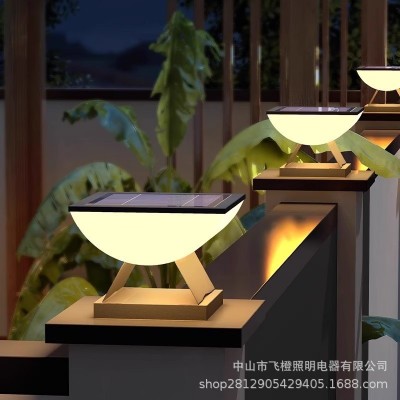 太阳能庭院柱头灯室外别墅花园大门口灯防水围墙立柱灯户外农村灯图3