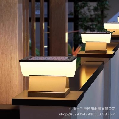 太阳能庭院柱头灯室外别墅花园大门口灯防水围墙立柱灯户外农村灯图2
