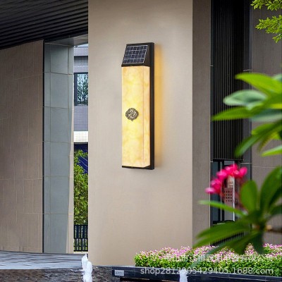 新中式太阳能户外壁灯防水庭院入户门口花园门前室外别墅大门墙灯图4