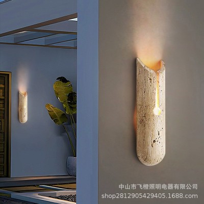 户外洞石壁灯景观庭院防水走廊过道灯花园露台阳台艺术奶油风壁灯图3