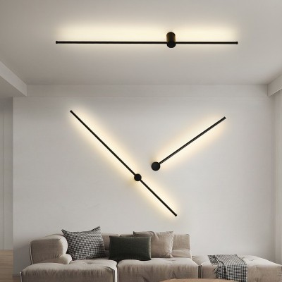 跨境简约一字长条壁灯现代床头楼梯线条灯过道墙壁灯轻奢床头灯图2