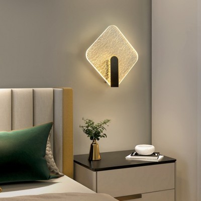 2023新款轻奢极简楼梯房间一对水晶亚克力背景墙客厅卧室床头壁灯图3