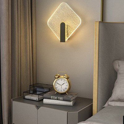 2023新款轻奢极简楼梯房间一对水晶亚克力背景墙客厅卧室床头壁灯图2