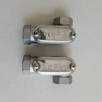 增鑫 铸铝防爆穿线盒厂家 炼油厂可用 使用方便 G2-1/2 G3 双外