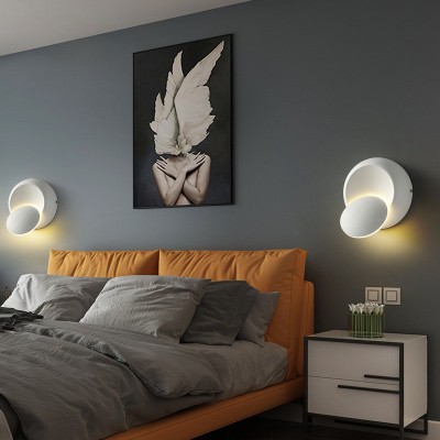 北欧月食壁灯简约创意可旋转卧室床头灯网红ins客厅过道楼梯间灯图3