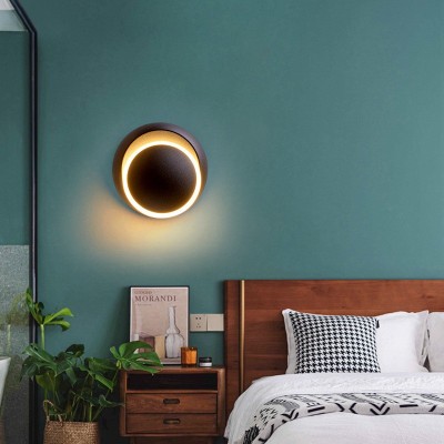 北欧月食壁灯简约创意可旋转卧室床头灯网红ins客厅过道楼梯间灯图2