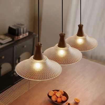 中古风餐厅吊灯法式三头咖啡厅餐桌吧台灯美式复古氛围感玻璃灯具图2