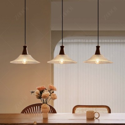 中古风餐厅吊灯法式三头咖啡厅餐桌吧台灯美式复古氛围感玻璃灯具