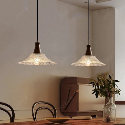 中古风餐厅吊灯法式三头咖啡厅餐桌吧台灯美式复古氛围感玻璃灯具图3