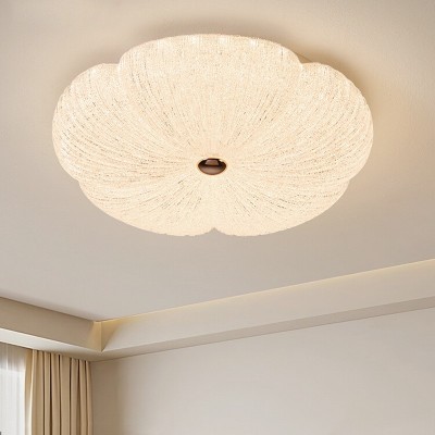 卧室吸顶灯轻奢水晶砂房间灯温馨简约2025新款家用奶油风护眼灯具图1