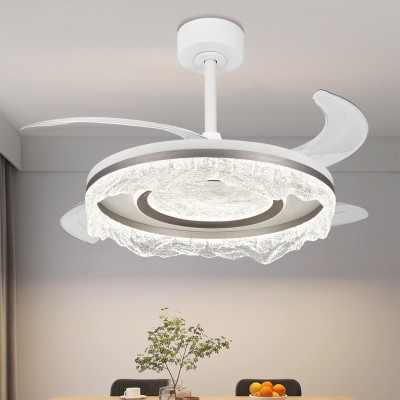 轻奢隐形风扇灯全光谱餐厅吊扇灯客厅智能语音家用一体电扇吊灯图3