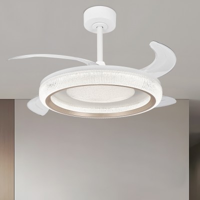 轻奢隐形风扇灯全光谱餐厅吊扇灯客厅智能语音家用一体电扇吊灯图2