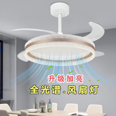 轻奢隐形风扇灯全光谱餐厅吊扇灯客厅智能语音家用一体电扇吊灯图1