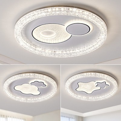 轻奢现代儿童房吸顶灯简约创意卡通圆形灯具2025新款家用卧室灯图3