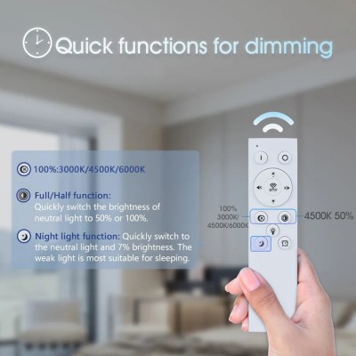 跨境爆款圆形客厅卧室吸顶灯宽电压85-265V遥控器+APP无极调光图3