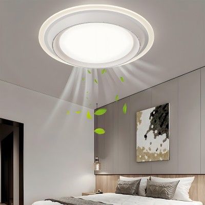 跨境无叶风扇灯简约现代北欧房间卧室灯餐厅家用圆形阳台风扇灯图1