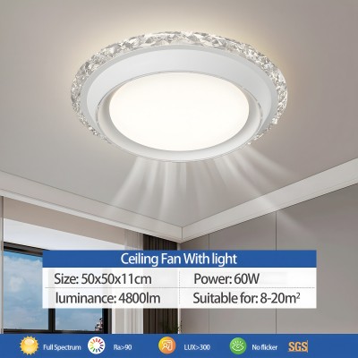 跨境无叶风扇灯简约现代北欧房间卧室灯餐厅家用圆形阳台风扇灯图5