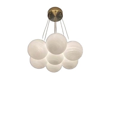 月球灯星球气球灯泡泡玻璃法式轻奢跨境灯云朵儿童卧室灯客厅吊灯图5