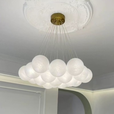 月球灯星球气球灯泡泡玻璃法式轻奢跨境灯云朵儿童卧室灯客厅吊灯图1