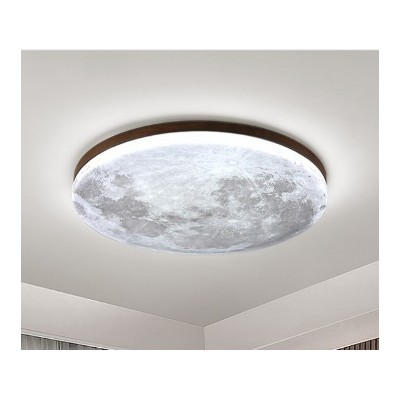 新中式月球LED吸顶灯北欧创意温馨房间卧室灯日式原木阳台过道灯图4