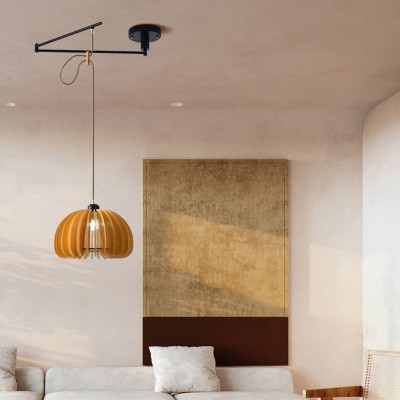 简约现代餐厅位移旋转摆臂吊灯个性吧台餐桌灯日式折叠伸缩卧室灯图3