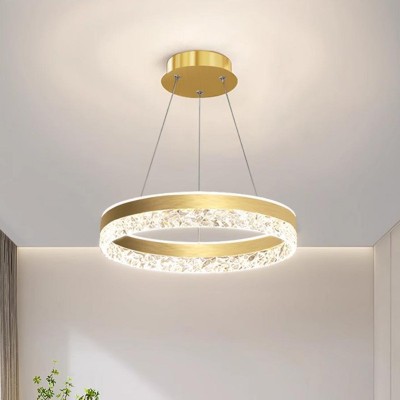 主卧室枝形吊灯北欧饭厅灯现代简约吧台灯圆环房间卧室灯跨境图4