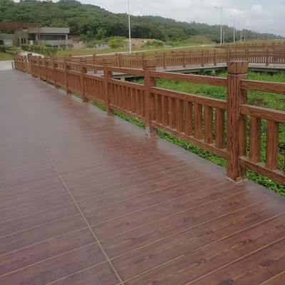 地面仿木纹漆户外公园景点走道木纹地板漆水泥步梯仿地坪漆防水图2