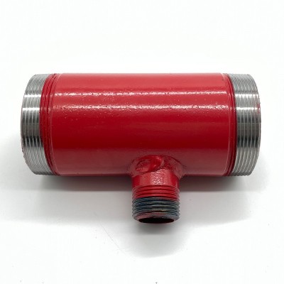 加工定制工业消防三通 红色丝接消防三通65*25外丝异径变径三通图3